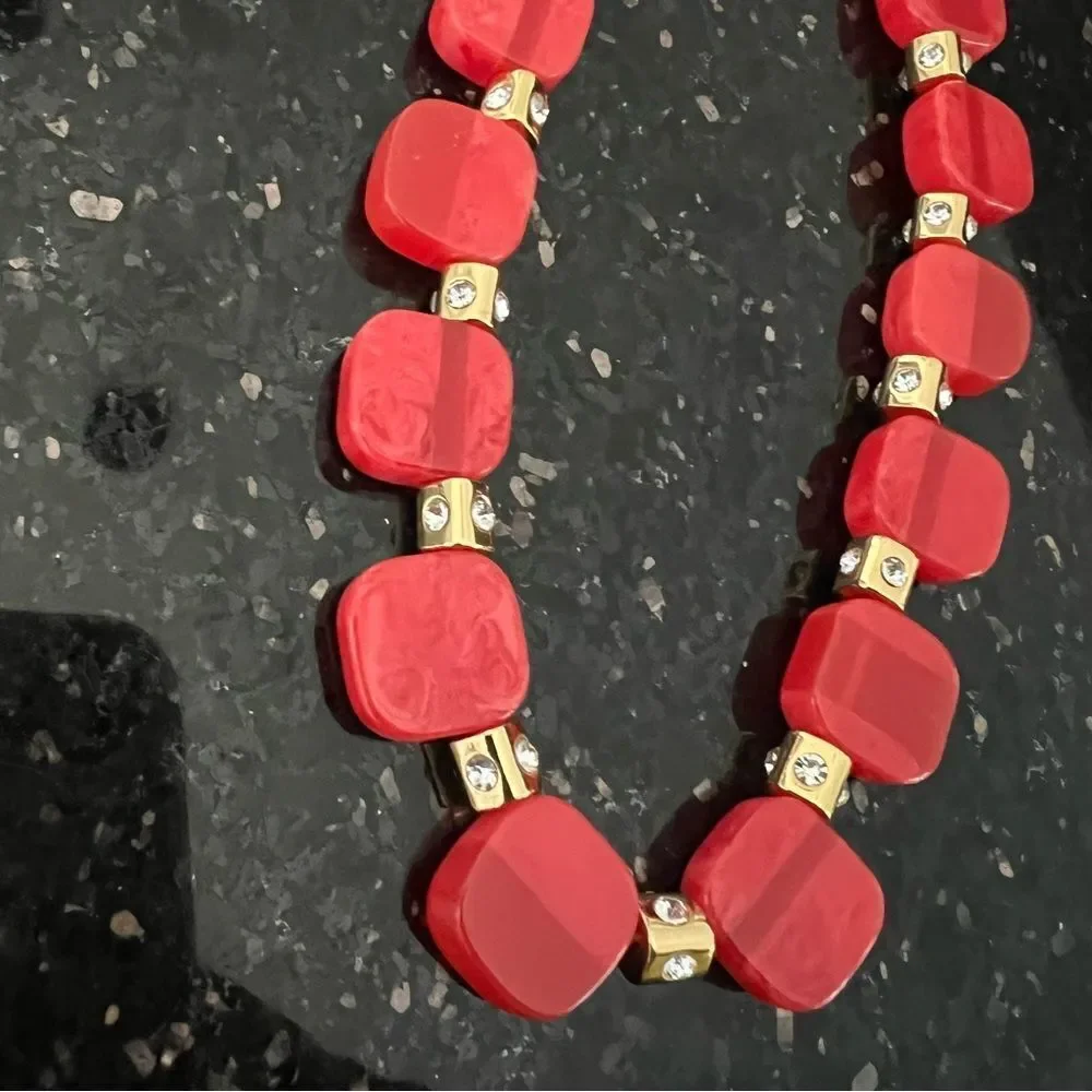 Kate Spade Colorblock Jewel Necklace on gold tone chain